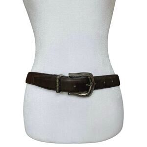 Vintage Leather Silver Western Belt